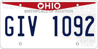 OH license plate GIV1092