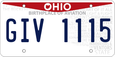 OH license plate GIV1115