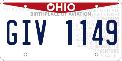 OH license plate GIV1149