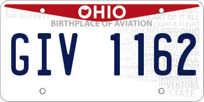OH license plate GIV1162