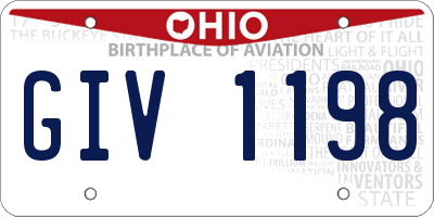 OH license plate GIV1198