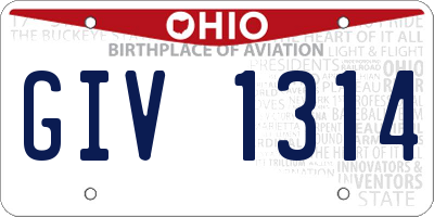 OH license plate GIV1314