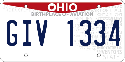 OH license plate GIV1334