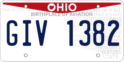 OH license plate GIV1382