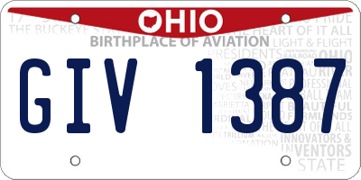 OH license plate GIV1387