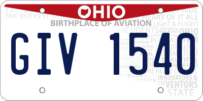 OH license plate GIV1540