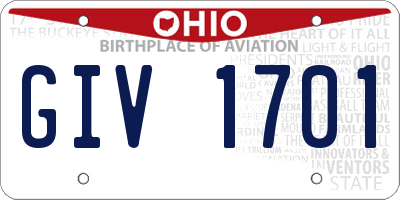 OH license plate GIV1701