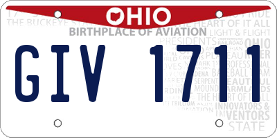 OH license plate GIV1711