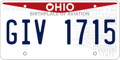 OH license plate GIV1715