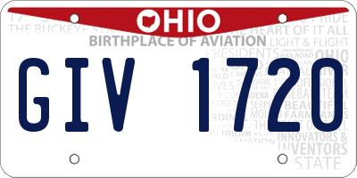 OH license plate GIV1720