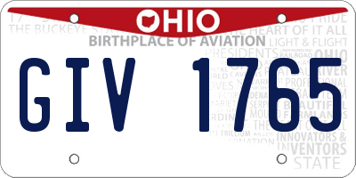 OH license plate GIV1765