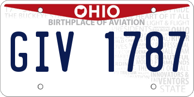 OH license plate GIV1787