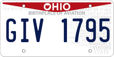 OH license plate GIV1795
