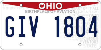 OH license plate GIV1804
