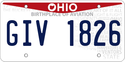 OH license plate GIV1826