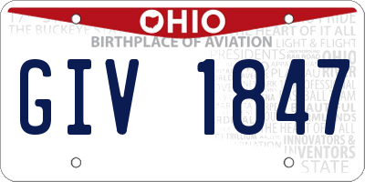OH license plate GIV1847