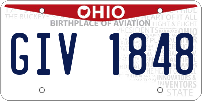 OH license plate GIV1848