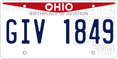 OH license plate GIV1849