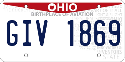OH license plate GIV1869