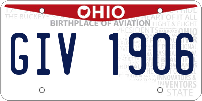 OH license plate GIV1906