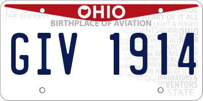 OH license plate GIV1914