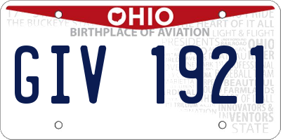 OH license plate GIV1921