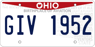 OH license plate GIV1952