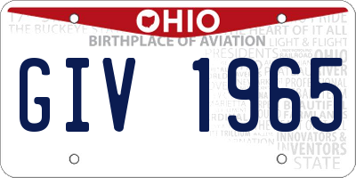 OH license plate GIV1965