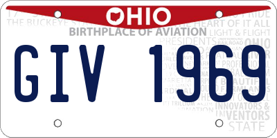 OH license plate GIV1969
