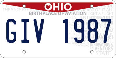 OH license plate GIV1987