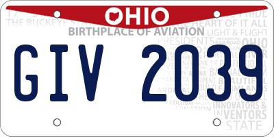 OH license plate GIV2039