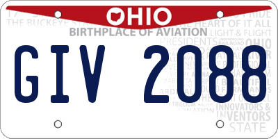 OH license plate GIV2088