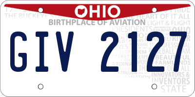 OH license plate GIV2127