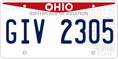 OH license plate GIV2305