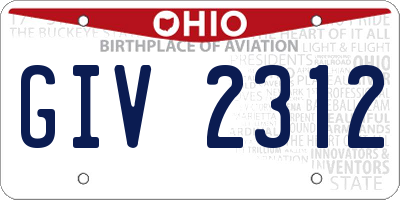 OH license plate GIV2312