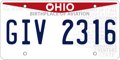 OH license plate GIV2316