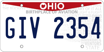 OH license plate GIV2354