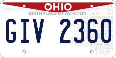 OH license plate GIV2360
