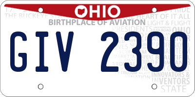 OH license plate GIV2390