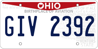 OH license plate GIV2392
