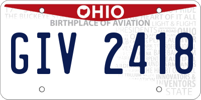 OH license plate GIV2418