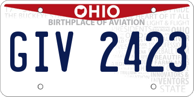 OH license plate GIV2423