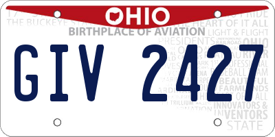 OH license plate GIV2427