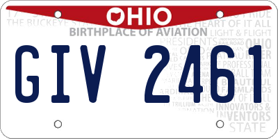 OH license plate GIV2461