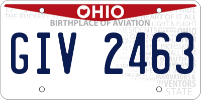 OH license plate GIV2463