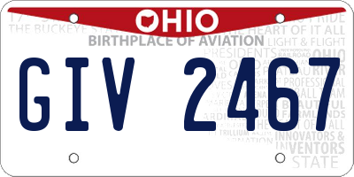 OH license plate GIV2467