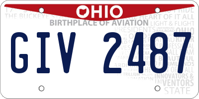 OH license plate GIV2487