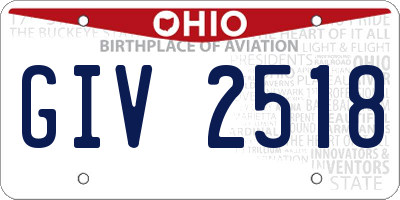 OH license plate GIV2518
