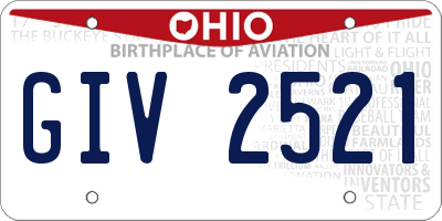 OH license plate GIV2521