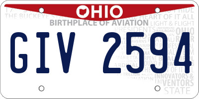 OH license plate GIV2594